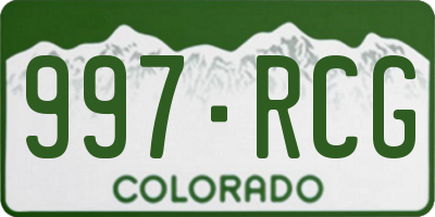 CO license plate 997RCG
