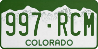 CO license plate 997RCM