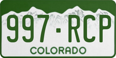 CO license plate 997RCP