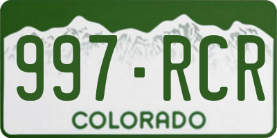 CO license plate 997RCR