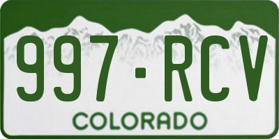 CO license plate 997RCV