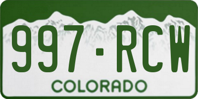 CO license plate 997RCW
