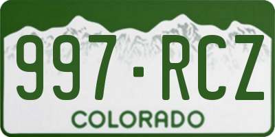 CO license plate 997RCZ