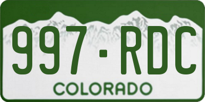 CO license plate 997RDC