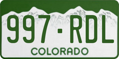 CO license plate 997RDL