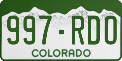CO license plate 997RDO