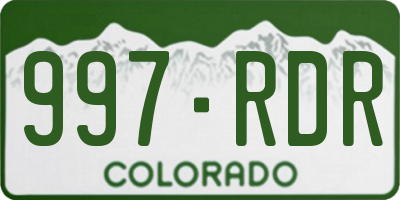 CO license plate 997RDR