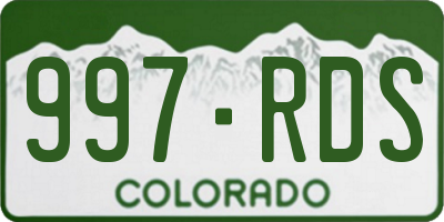 CO license plate 997RDS