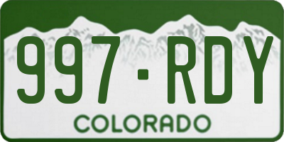 CO license plate 997RDY