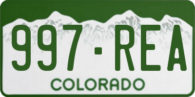 CO license plate 997REA