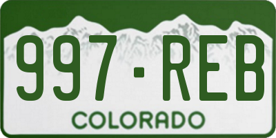 CO license plate 997REB