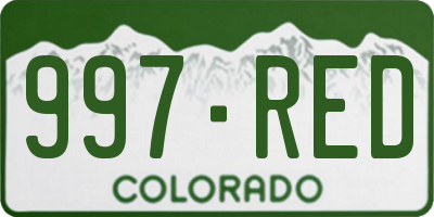CO license plate 997RED
