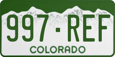 CO license plate 997REF