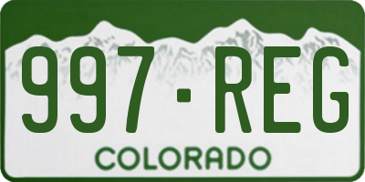 CO license plate 997REG