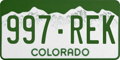 CO license plate 997REK