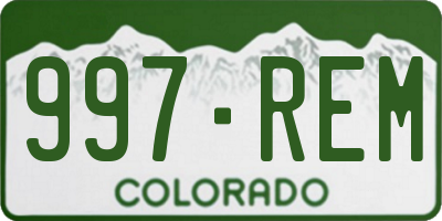 CO license plate 997REM