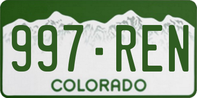 CO license plate 997REN