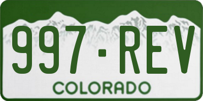 CO license plate 997REV