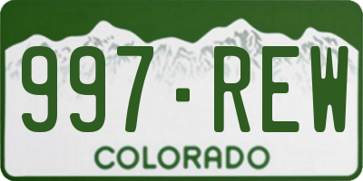 CO license plate 997REW