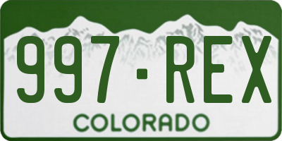 CO license plate 997REX