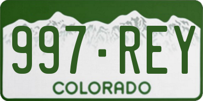 CO license plate 997REY