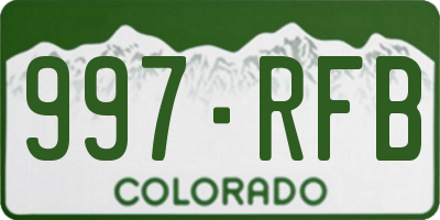 CO license plate 997RFB