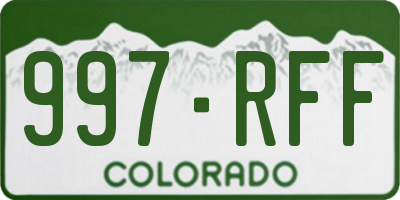 CO license plate 997RFF