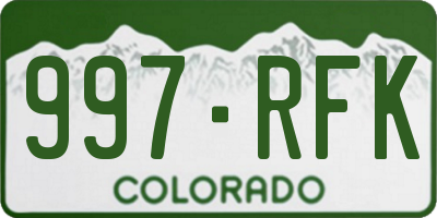CO license plate 997RFK