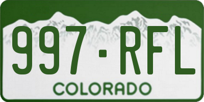 CO license plate 997RFL