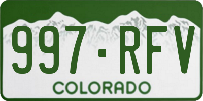 CO license plate 997RFV