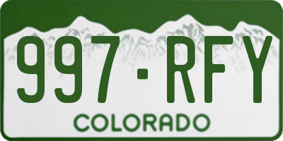 CO license plate 997RFY