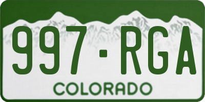 CO license plate 997RGA