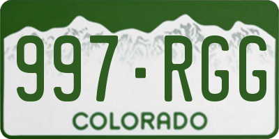 CO license plate 997RGG