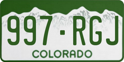 CO license plate 997RGJ