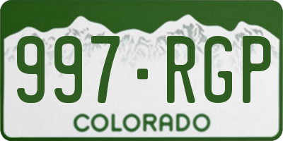 CO license plate 997RGP