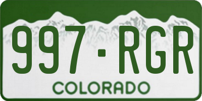 CO license plate 997RGR
