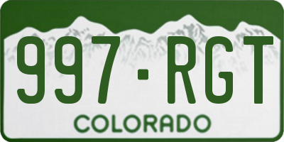 CO license plate 997RGT