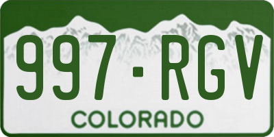 CO license plate 997RGV