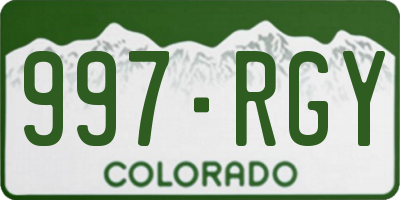 CO license plate 997RGY