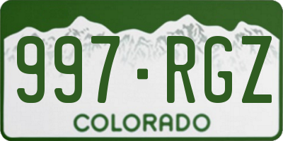 CO license plate 997RGZ