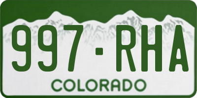 CO license plate 997RHA