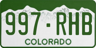 CO license plate 997RHB