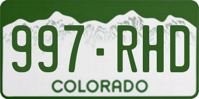 CO license plate 997RHD