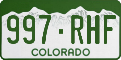 CO license plate 997RHF