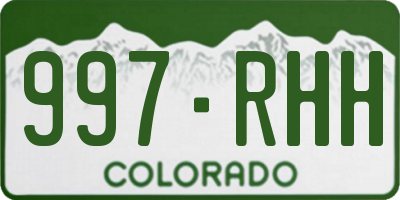 CO license plate 997RHH