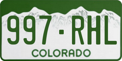 CO license plate 997RHL