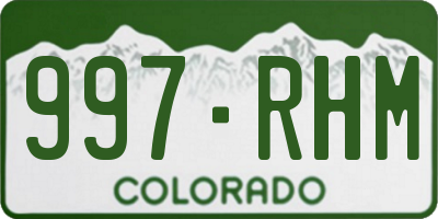 CO license plate 997RHM