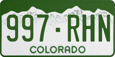 CO license plate 997RHN