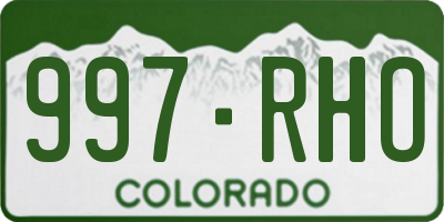 CO license plate 997RHO