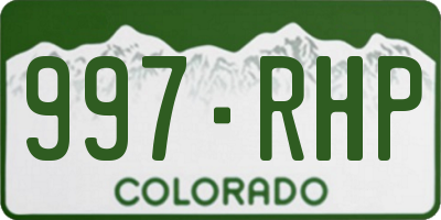 CO license plate 997RHP